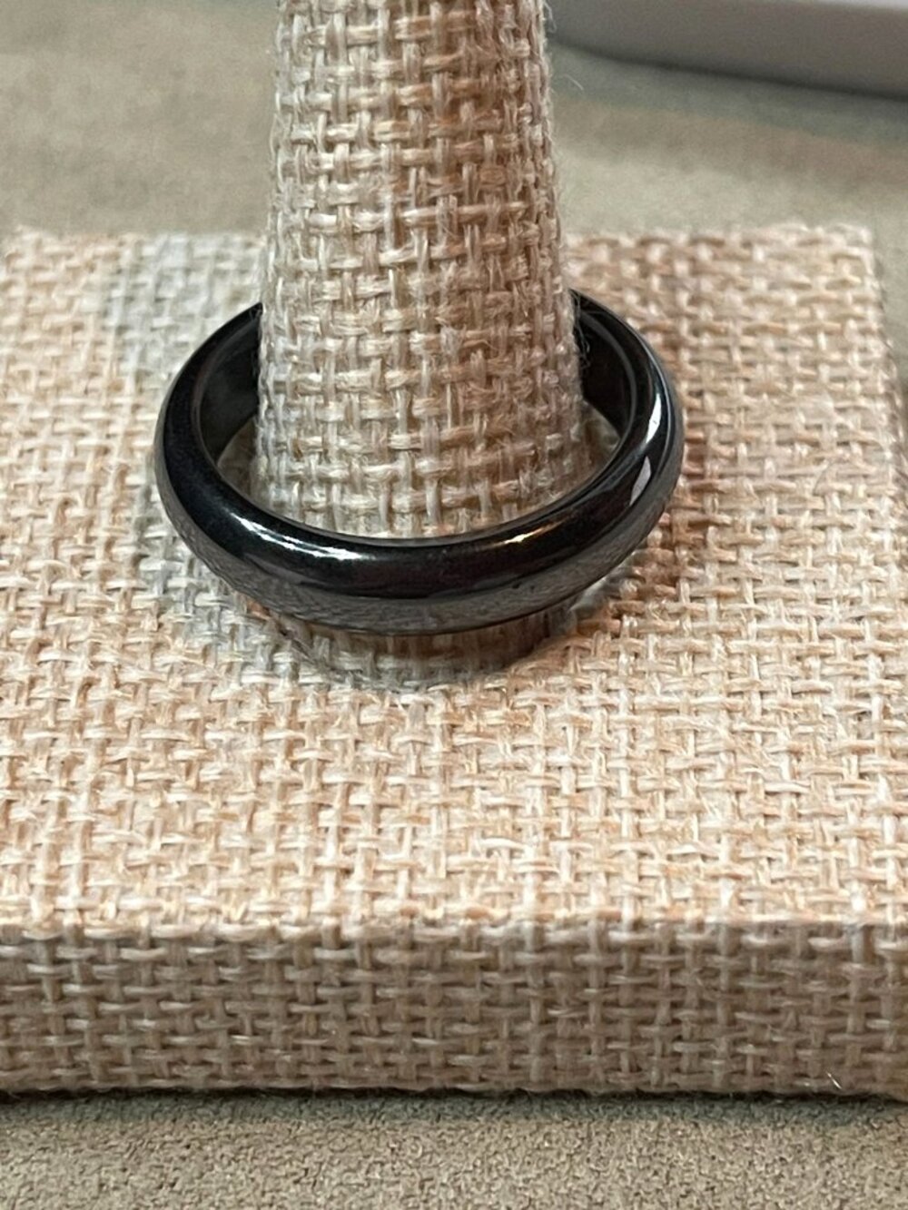 Hematite High Gloss Minimalist Ring Size 10 Unisex Men Women